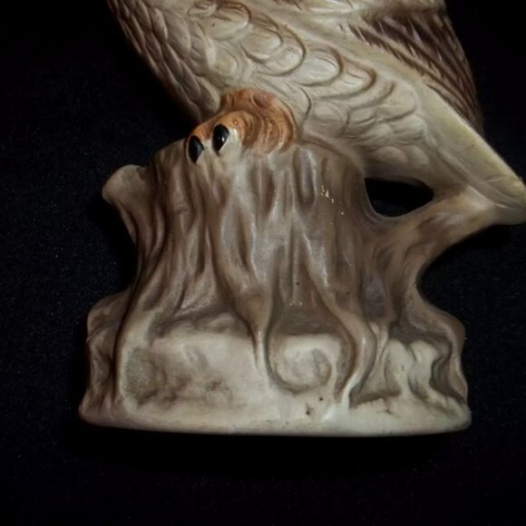Great Horned Owl Statue Vintage UCGC Ceramic Rare T11 - Picture 6 of 7